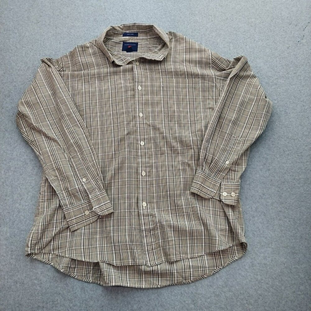 Saddlebred‎ Mens Brown Plaid Casual Shirt Collared Button Up Size XL
